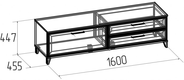 Тумба под телевизор Аурелио 3, антрацит