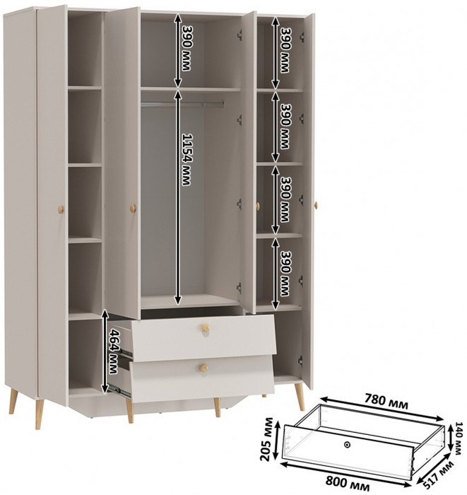 Афина Спальня 10-1600, кашемир серый