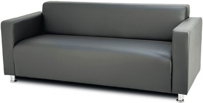 Диван прямой Томи, 160х78х75 см, экокожа темно-серый