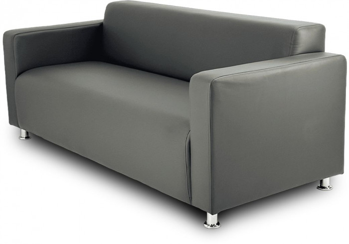 Диван прямой Томи, 160х78х75 см, экокожа темно-серый