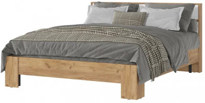 Хелен КР 03 Кровать 1.6х2.0 (1,670х0,928х2,114) белый супер/дуб крафт золото