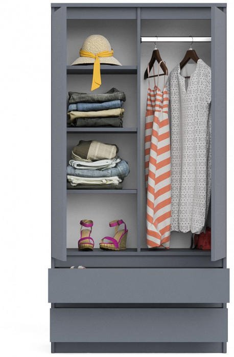 Мори Шкаф МШ900.1, цвет графит, ШхГхВ 90,4х50,4х179,6 см.