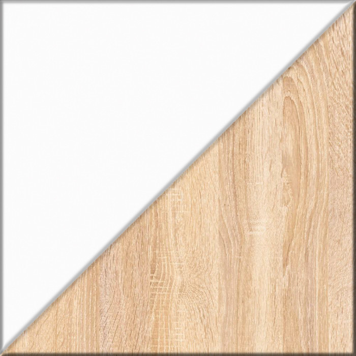 Прихожая П-6 Компоновка № 43, цвет дуб сонома/фасады МДФ белое дерево фрезеровка прованс, ШхГхВ 80х50х210 см., универсальная сборка