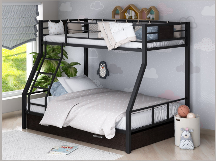 Двухъярусная кровать Гранада-1Я (Коричневый, Дуб молочный)