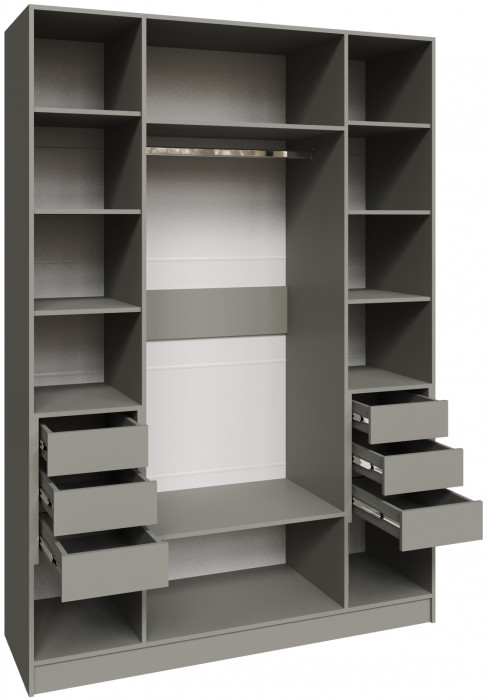 Шкаф Мадрид (1,6) с 6 ящ. внутри без зеркала, Мокко