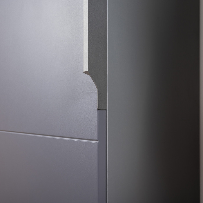 Октава Прихожая 51, белый шагрень/серый графит/дуб крафт золотой/фасады МДФ белый шагрень/серый графит