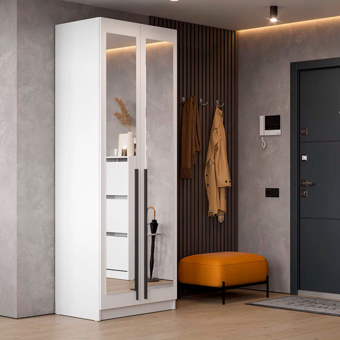 шкаф распашной Берген ШК-800 белое дерево/белое дерево