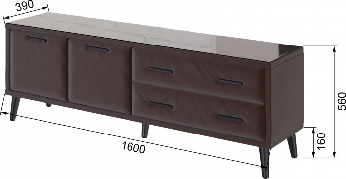 Тумба ТВ интерьерная Виго 1,6 коричневый