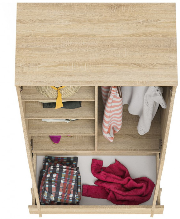 Мори Шкаф МШ900.1, цвет дуб сонома, ШхГхВ 90,4х50,4х179,6 см.