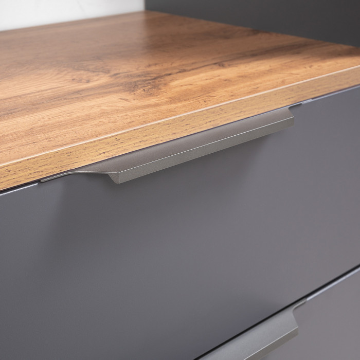 Октава 16.127 Тумба для обуви + 15.14.01 Вешалка, цвет серый графит/дуб крафт золотой/фасады МДФ серый графит, ШхГхВ 64,9х35,4х197 см.