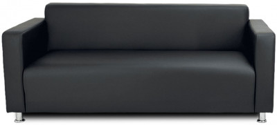 Диван прямой Томи, 180х78х75 см, экокожа, черный