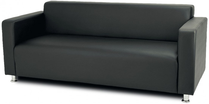 Диван прямой Томи, 180х78х75 см, экокожа, черный