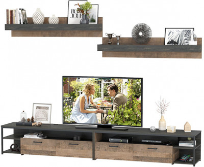 Трувор 13.70 Тумба под ТВ + 13.70 Тумба под ТВ +15.60 Полка + 15.60 Полка, дуб гранж песочный/интра