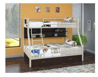 Двухъярусная кровать Гранада-1ПЯ, серый / Венге (Дуб Айленд, Коричневый)