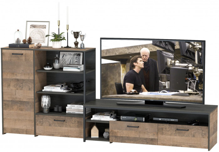 Трувор 13.70 Тумба под ТВ + 13.307.01 Комод, дуб гранж песочный/интра