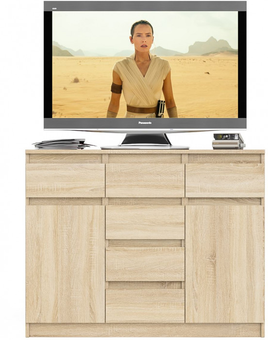 Мори Комод МК1200.4, цвет дуб сонома, ШхГхВ 120,4х41х94 см.