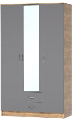 Кэт-7 Шкаф 3-створчатый (Крафт золотой / Графит)