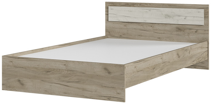 ГАРМОНИЯ КР 609 кровать (1,252х0,7х2,032) дуб крафт белый/дуб крафт серый