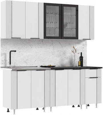 Кухня Виктория 2,0м Пластер бьянко/белый