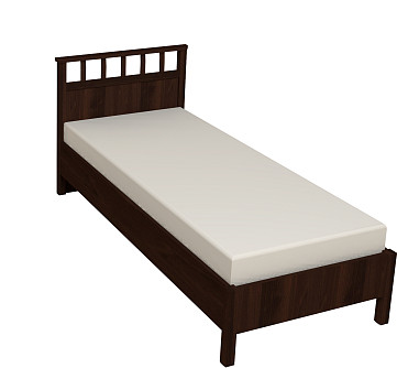 Кровать с ортопедическим основанием (металл) Шерлоск 50 Люкс 90х200, орех