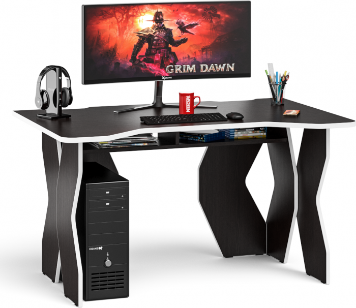 компьютерный стол С-МД-СК5-1400, венге/кромка белая