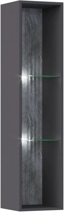 Оливия Шкаф навесной открытый (Графит, Графит Софт)