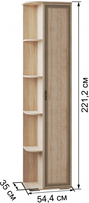 Ливорно Шкаф торцевой ЛШ-26 дуб сонома