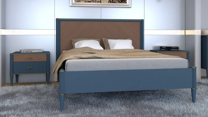 Модульная спальня "Тиволи" из массива дуба - Серый антрацит (лак)