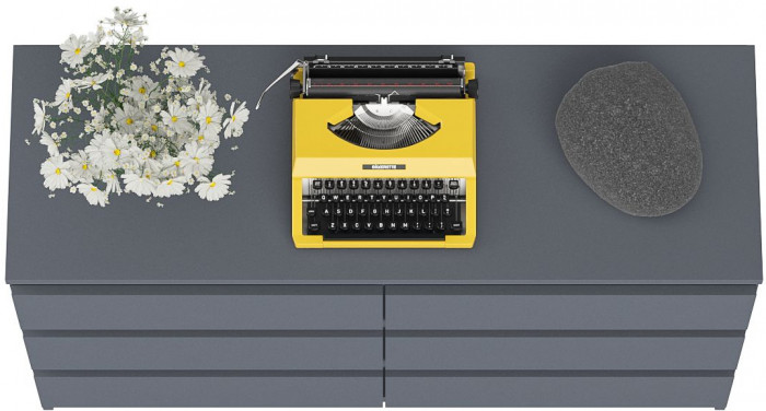 Мори Комод МК1200.6, цвет графит, ШхГхВ 120,4х41х73 см.