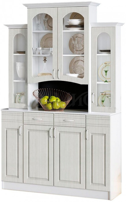 Буфет Констанция 4-х створчатый (Белый матовый / Джинс)