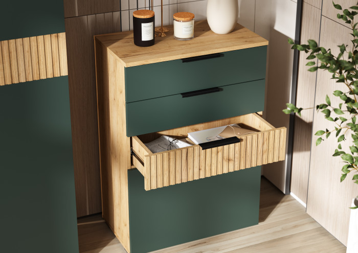 Модульная гостиная, Дуб крафт/Изумрудный