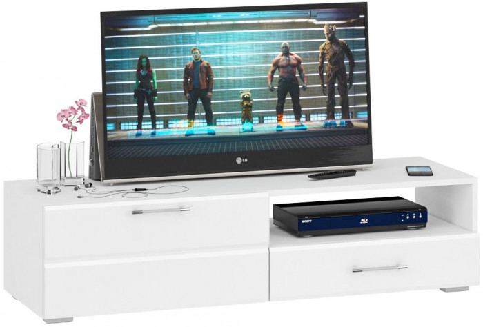 Спальня Стандарт 3-1600, белый/фасады ТВ тумбы МДФ белый глянец