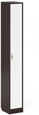 Прихожая П-6-350 Пенал, цвет венге/фасады МДФ белое дерево фрезеровка ромб, ШхГхВ 30х35х210 см., универсальная сборка