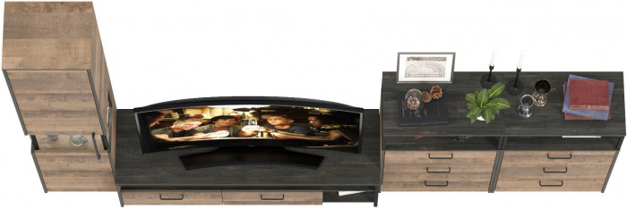 Трувор Гостиная 102, цвет дуб гранж песочный/интра, ШхГхВ 326,6х45,4х210 см., универсальная сборка