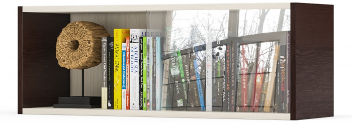 Полка книжная С-МД-КН01, венге/дуб