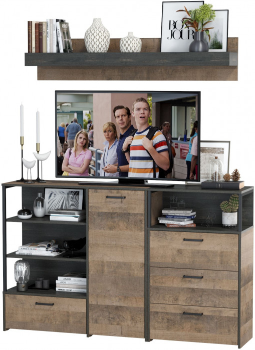 Трувор Гостиная 004, дуб гранж песочный/интра