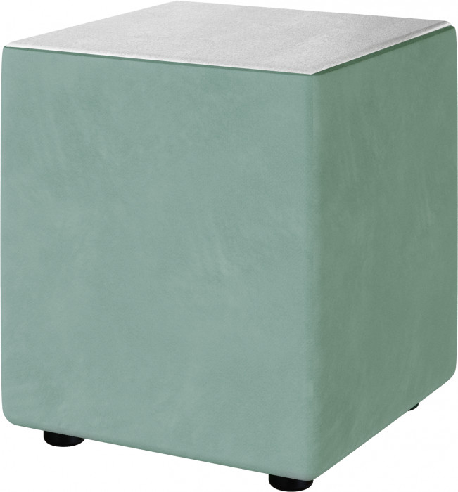 Пуфик "Стивен", Мятный/МДФ холст белый