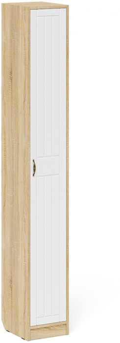 Прихожая П-6-350 Пенал, цвет дуб сонома/фасады МДФ белое дерево фрезеровка прованс, ШхГхВ 30х35х210 см., универсальная сборка