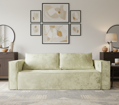 Диван-еврокнижка Лофт Люкс Плюш с подсветкой, 140х195, бежевый