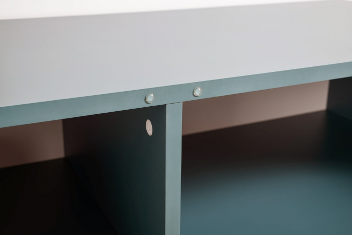 Либера Комод-тумба 16.230.01 + Кармин Комод-тумба 16.230.03, цвет пасифай/красный/белый, ШхГхВ 230,6х42,6х93,2 см., универсальная сборка