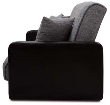 Диван-книжка Лондон, 140х190, велюр/экокожа серый/черный