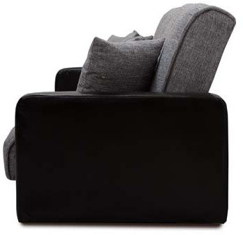 Диван-книжка Лондон, 140х190, велюр/экокожа серый/черный