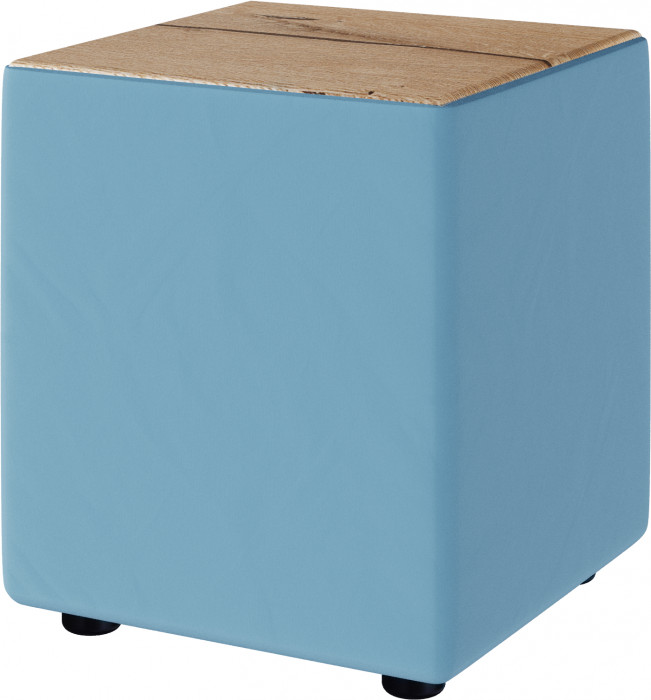 Пуфик "Стивен", Светло-голубой/МДФ дуб канадский