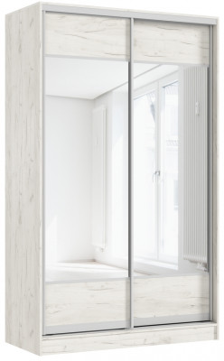 Шкаф-купе Тринити-9 (1,35 м), Дуб крафт белый