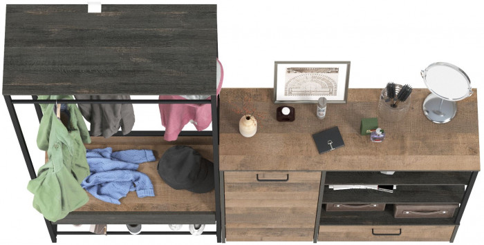 Трувор 15.120 Прихожая + 13.307.01 Комод, дуб гранж песочный/интра