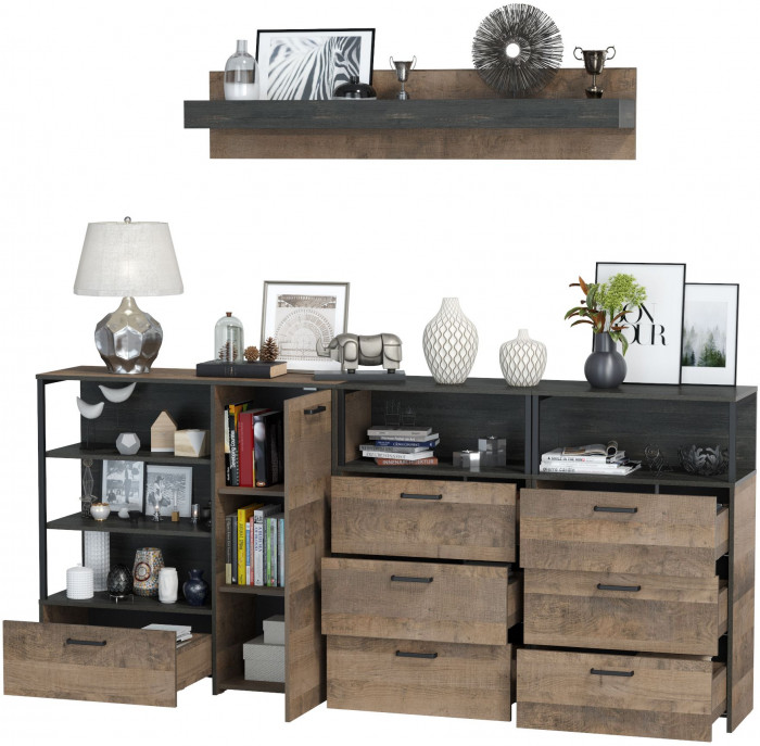 Трувор Гостиная 008, дуб гранж песочный/интра