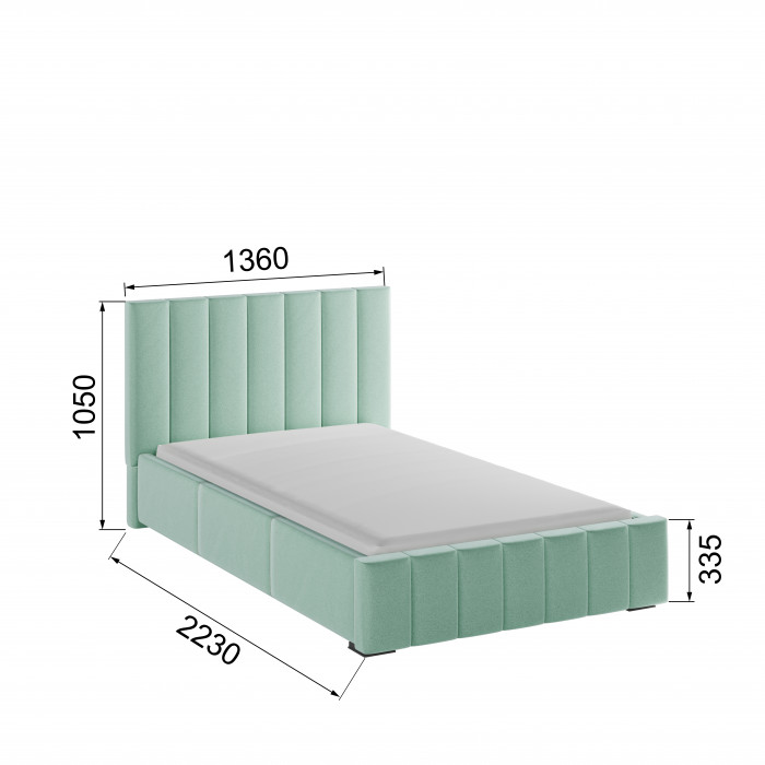 Нега Кровать интерьерная 120 мятный, ПМ