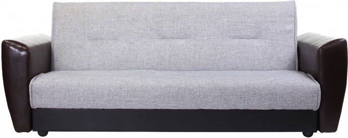 Диван-книжка Амстердам, 140х190, рогожка/экокожа, серый