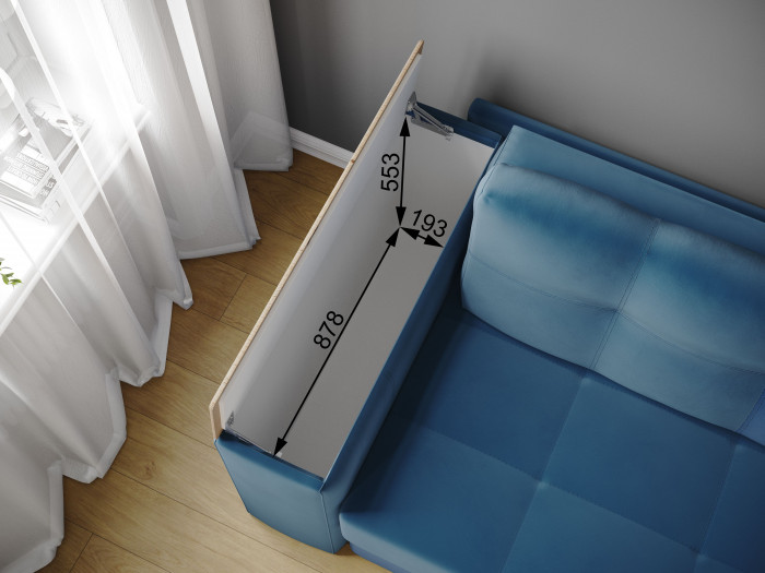 Диван раскладной Нави, бежевый/мдф дуб канадский