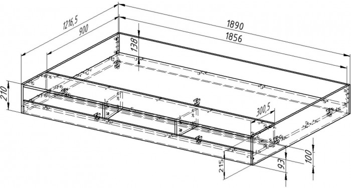 Двухъярусная кровать Гранада 1КВ (Венге, Черный)